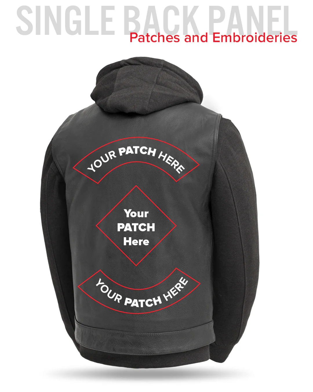 Kent Men's Motorcycle Leather Vest and Hoodie - Image 12
