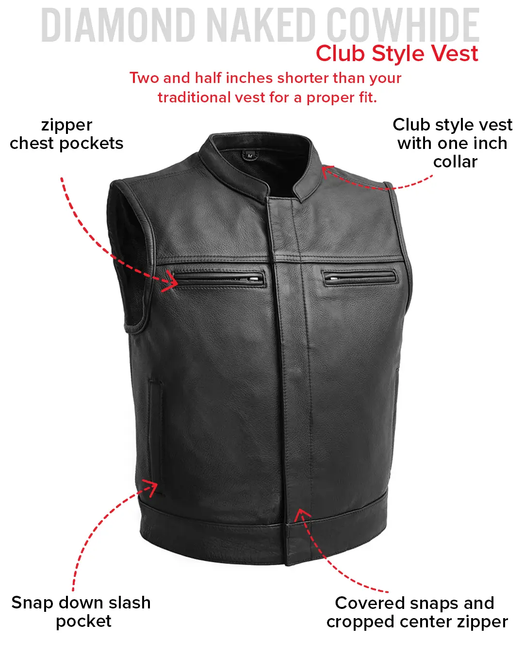 Lowrider Men's Motorcycle Leather Vest - Image 9