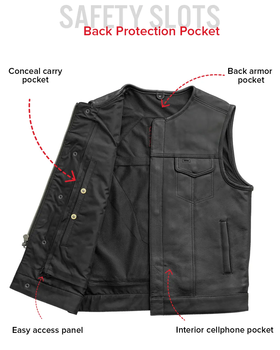 No Rival - Men's Motorcycle Leather Vest - Image 5