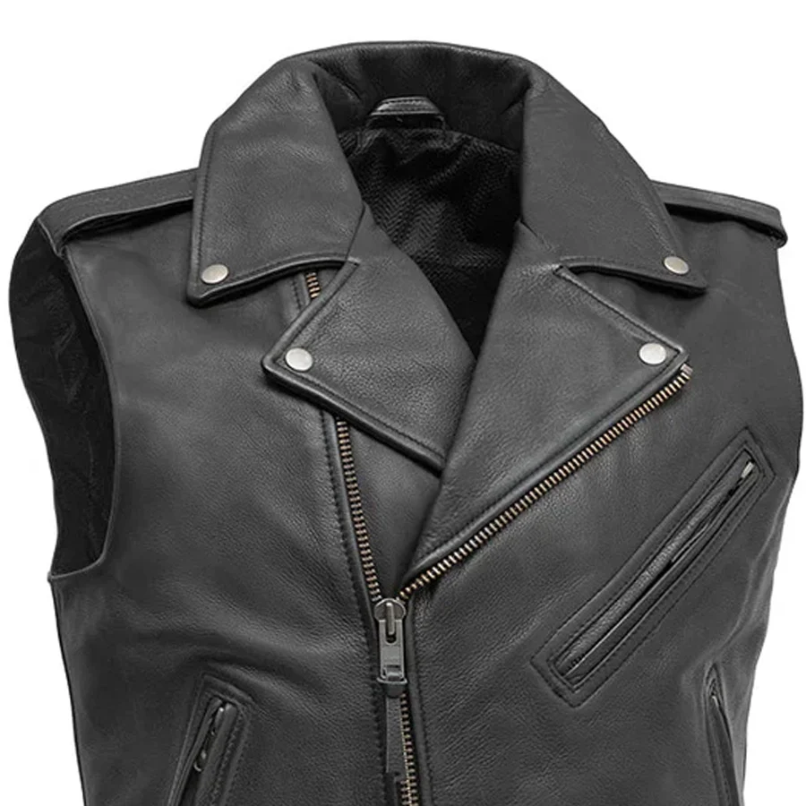 Rockin - Men's Motorcycle Leather Vest - Image 3