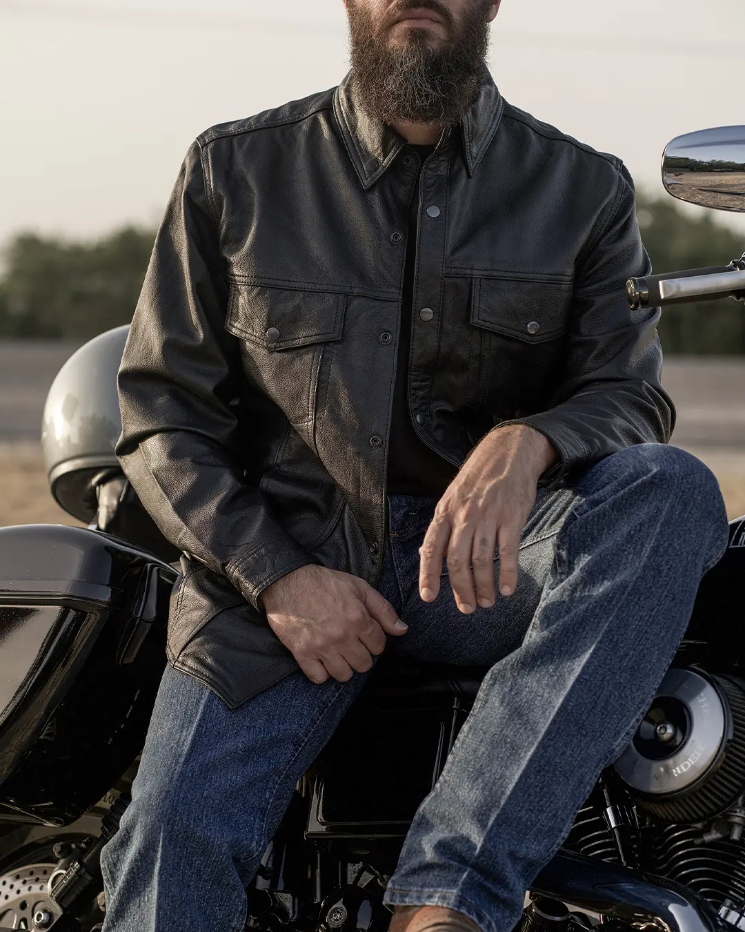 Milestone - Men's Leather Motorcycle Shirt - Image 7