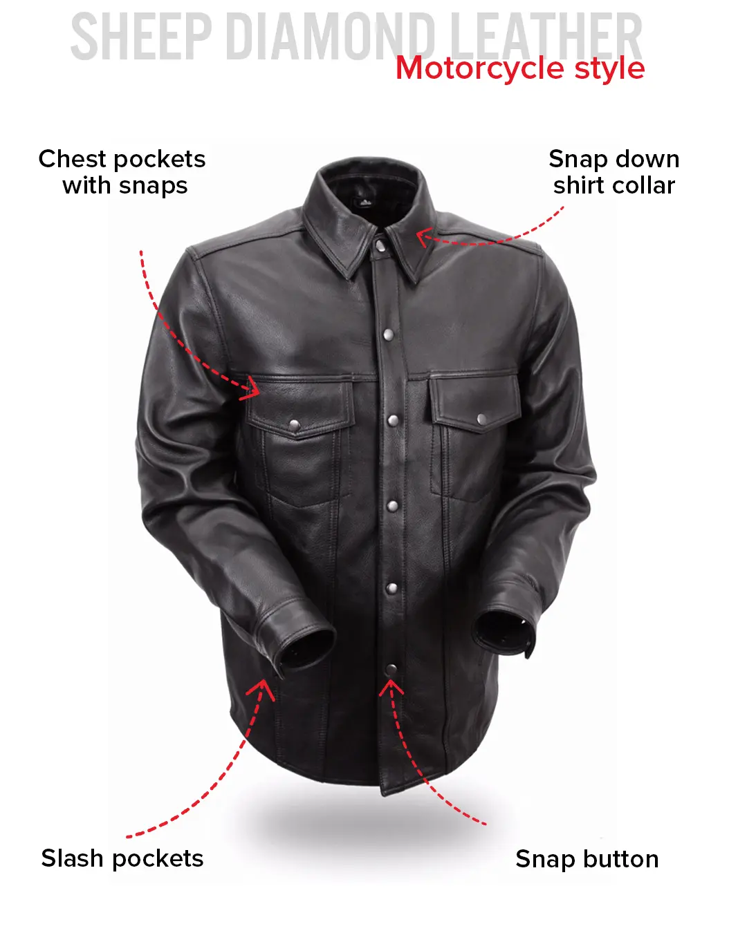 Milestone - Men's Leather Motorcycle Shirt - Image 8