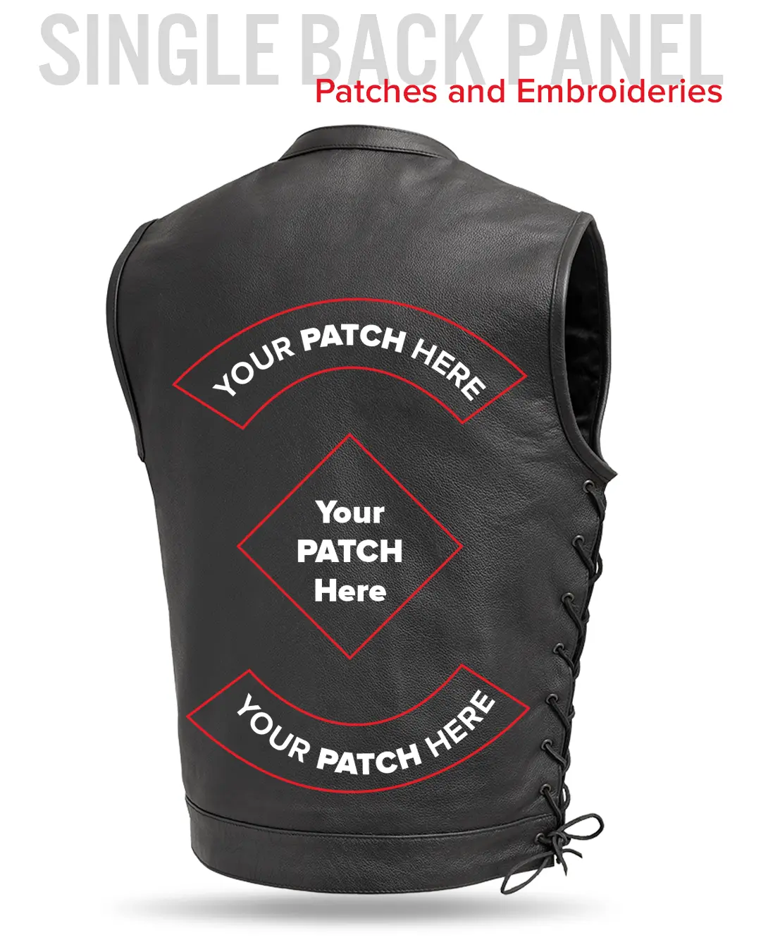Sniper Men's Motorcycle Leather Vest - Image 8