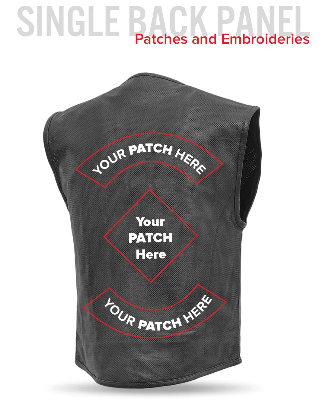 Raceway - Men's Motorcycle Perforated Leather Vest - Image 5
