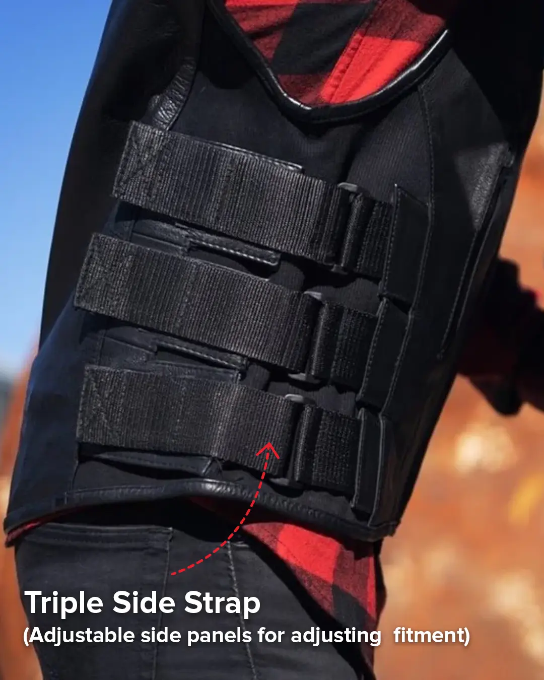 Commando Men's Leather Swat Style Motorcycle Vest - Image 8