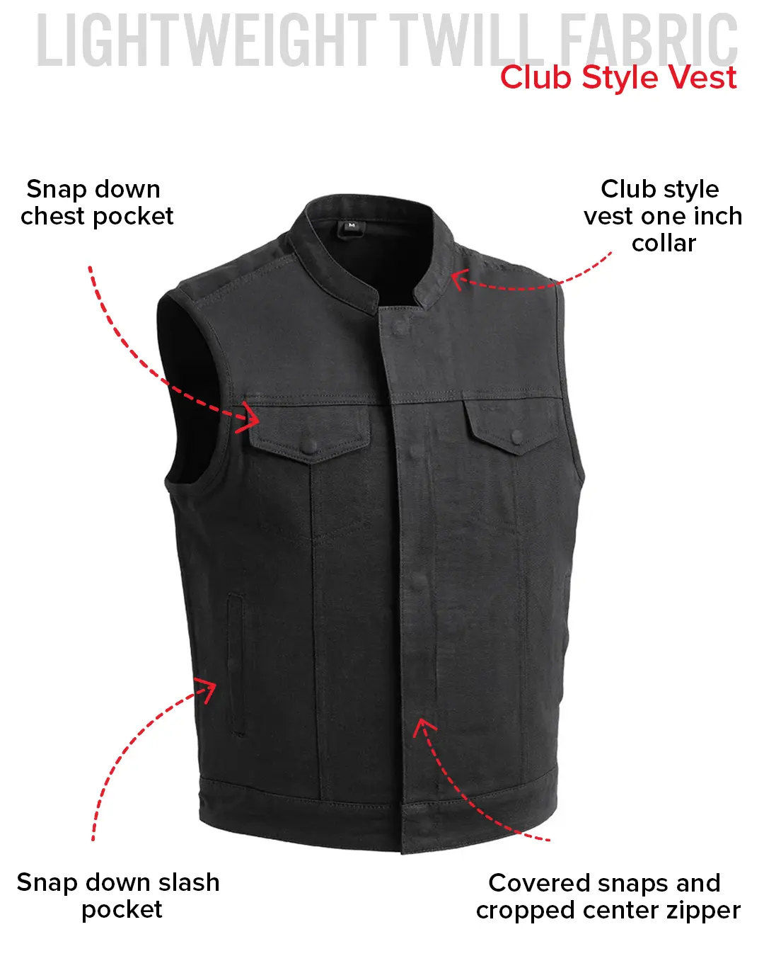 Havoc Men's Motorcycle Twill Vest - Image 7