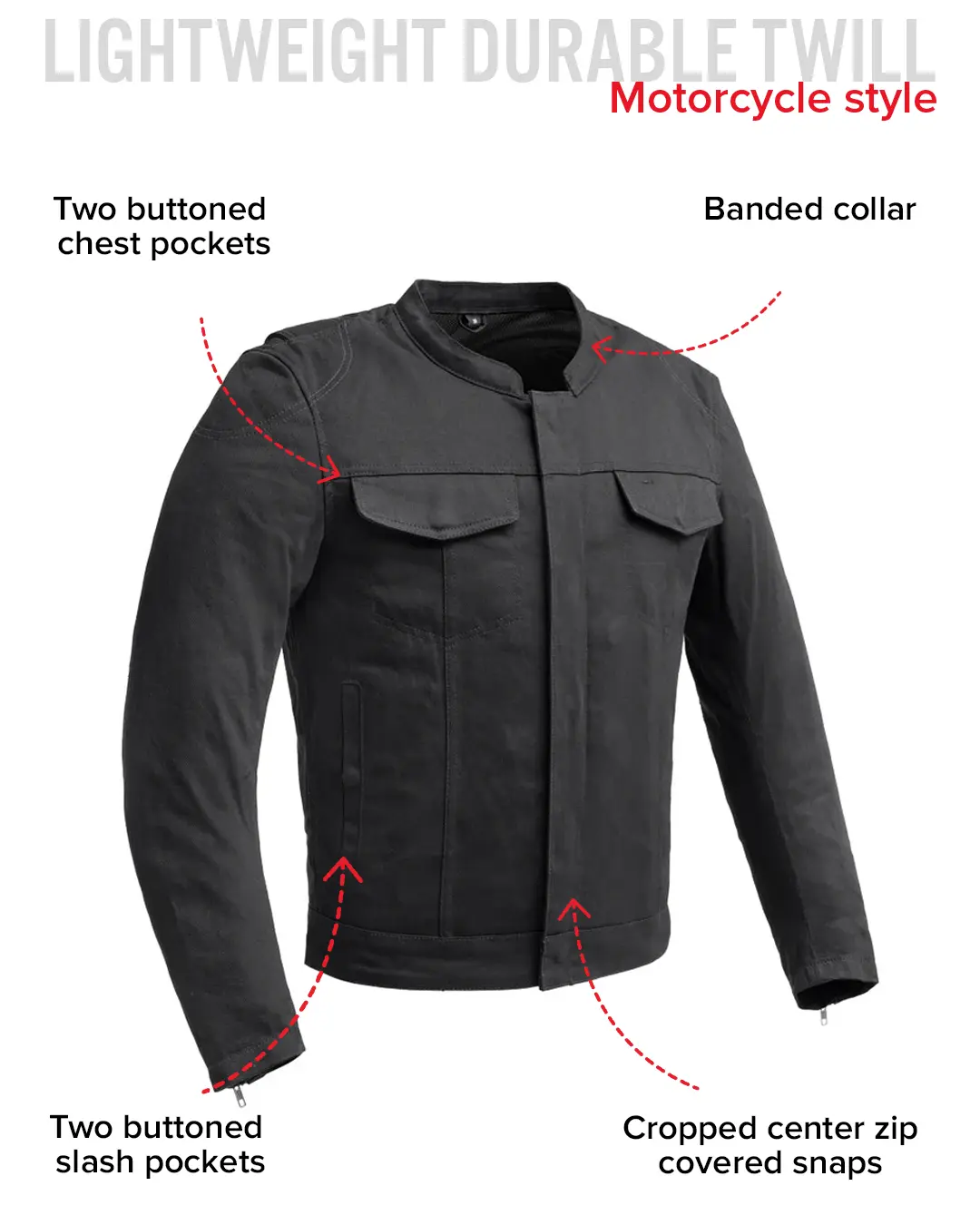 Desperado Men's Motorcycle Twill Jacket - Image 6