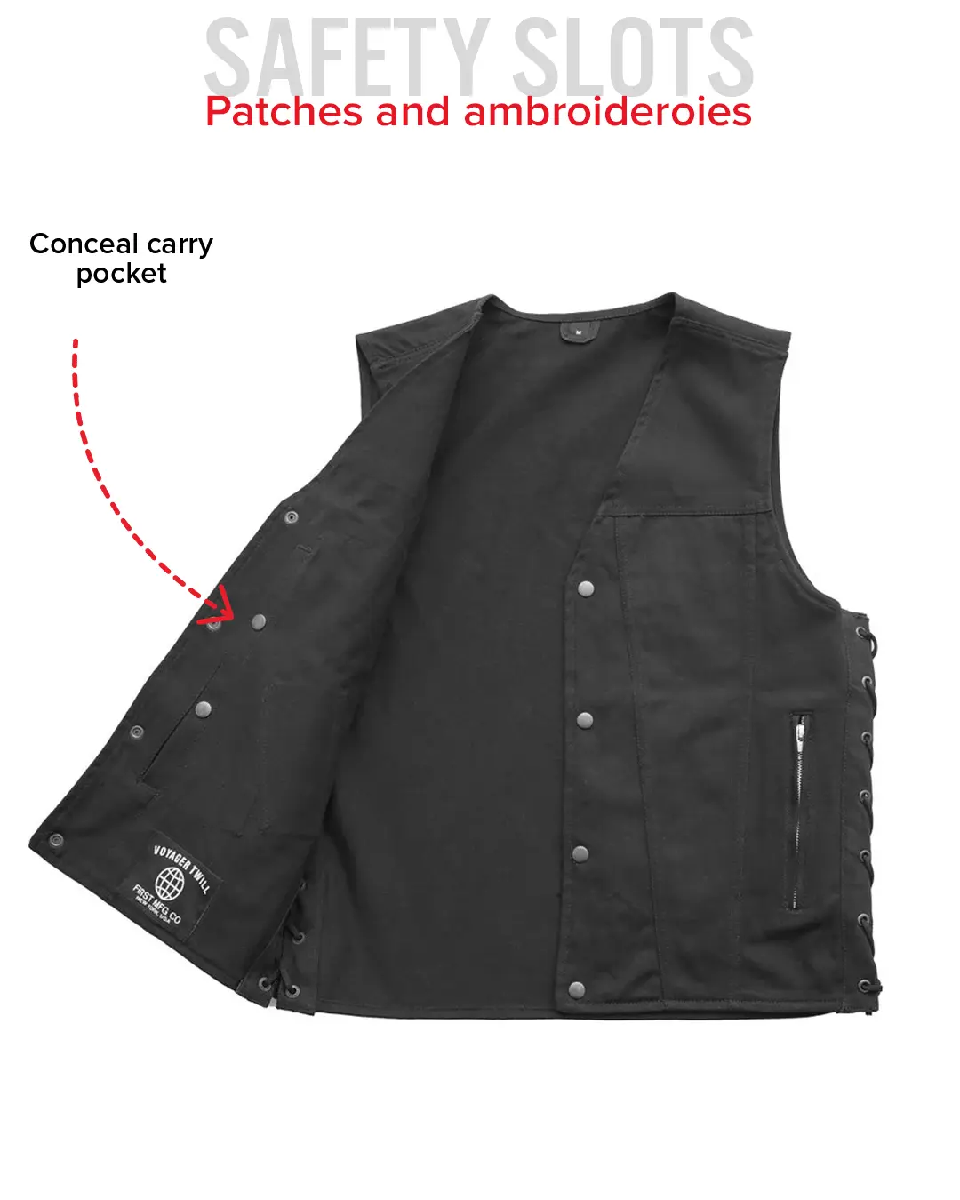 Lone Star Men's Motorcycle Twill Vest - Image 7