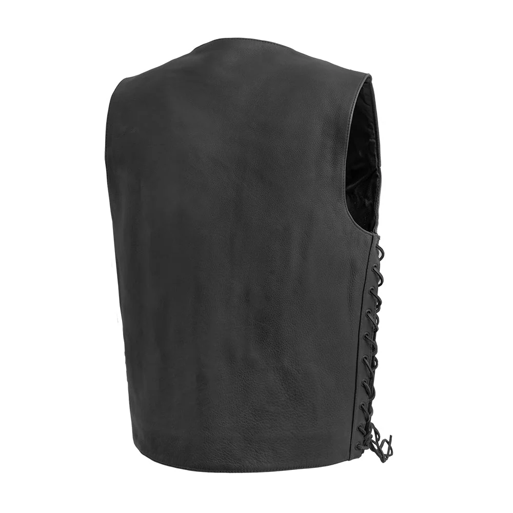 Deadwood Men's Motorcycle Western Style Leather Vest - Image 2