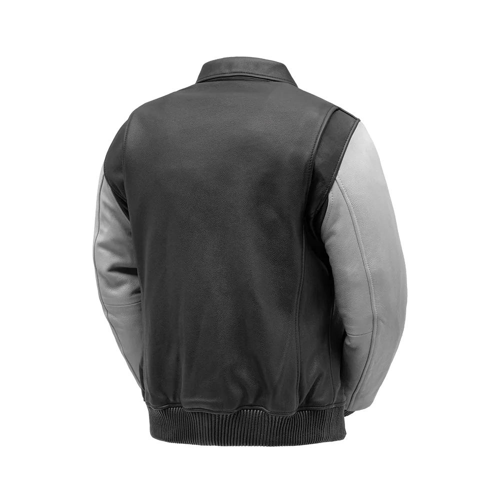 Moto Bomber Two Tone Men's Leather Jacket - Image 10