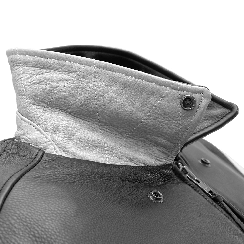 Moto Bomber Two Tone Men's Leather Jacket - Image 14
