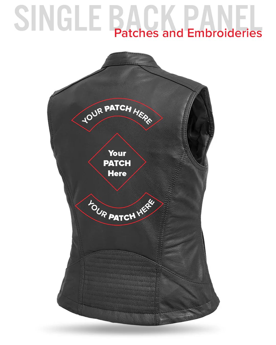 Nina Women's Motorcycle Leather Vest - Image 7
