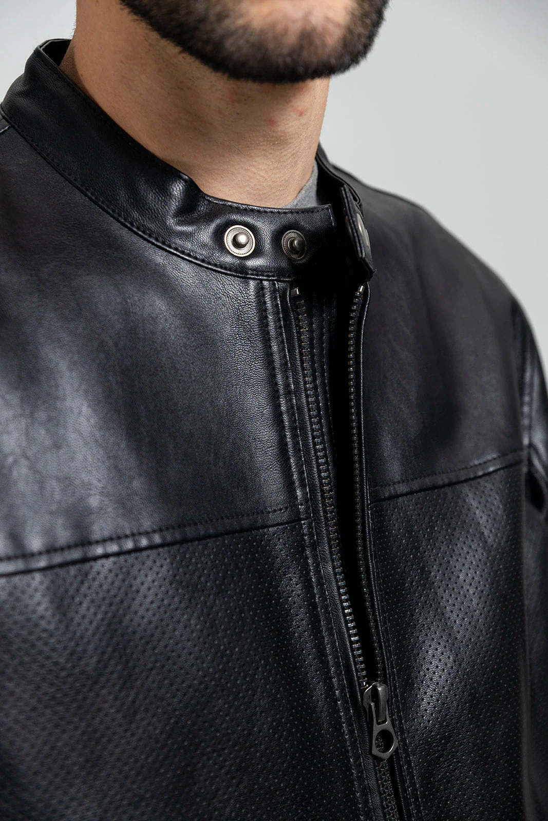 Oliver Men's Vegan Faux/Perforated Leather Jacket - Image 5