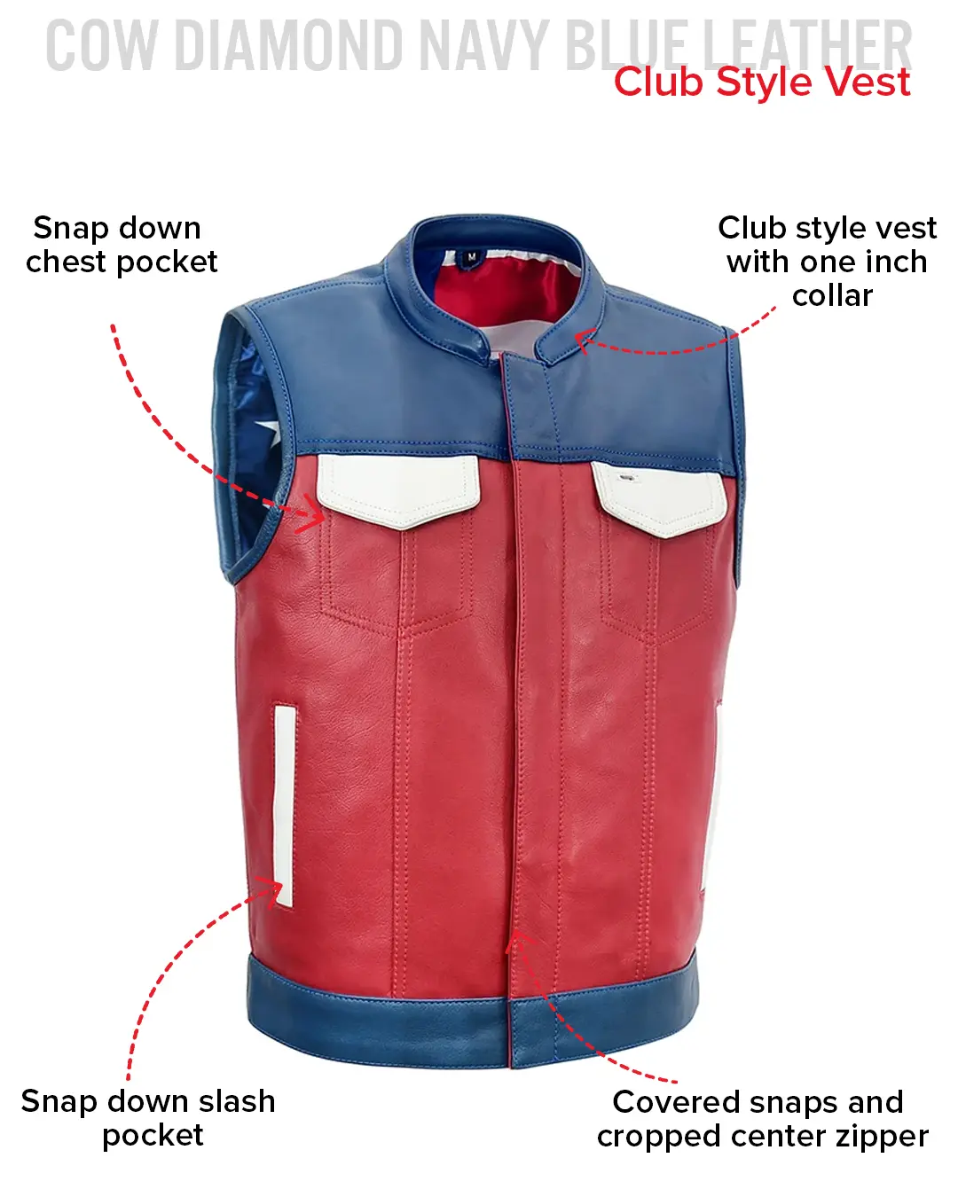 Patriot Rebel Men's Motorcycle Leather Vest - Image 13