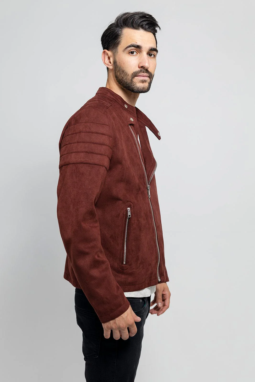 Payton Men's Vegan Faux Suede Jacket - Image 4