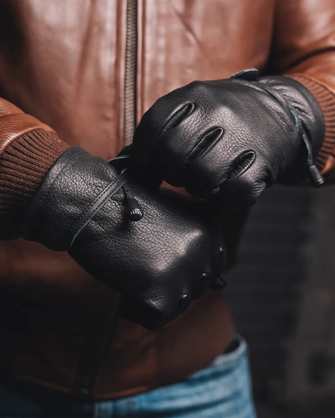 Ranch Men's Motorcycle Leather Gloves - Image 11