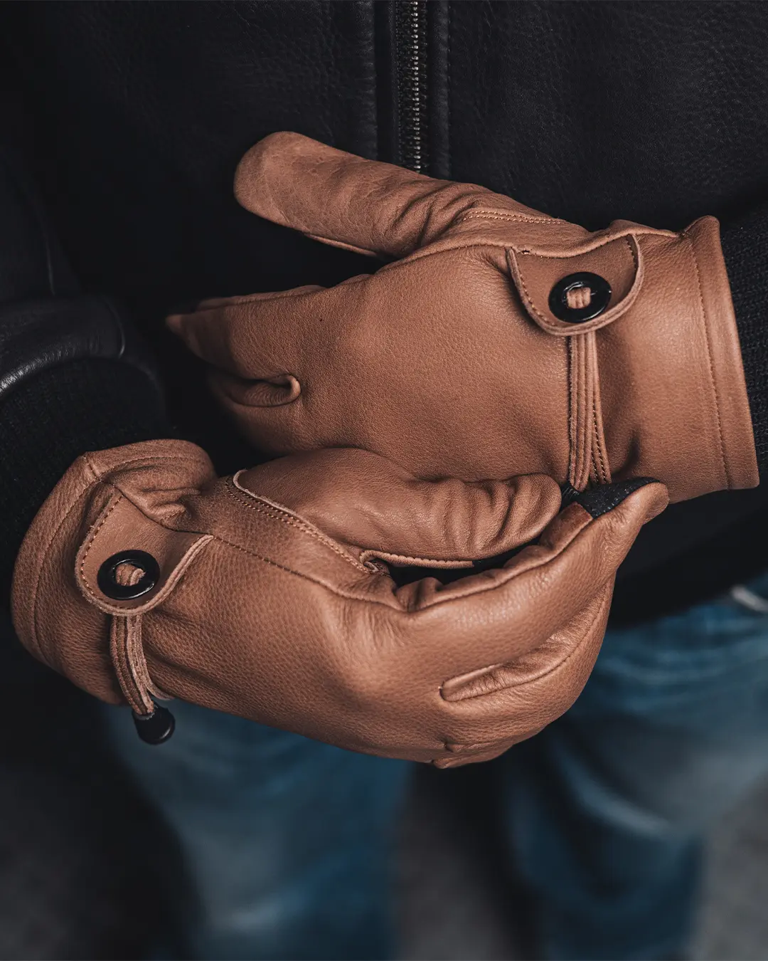 Ranch Men's Motorcycle Leather Gloves - Image 12