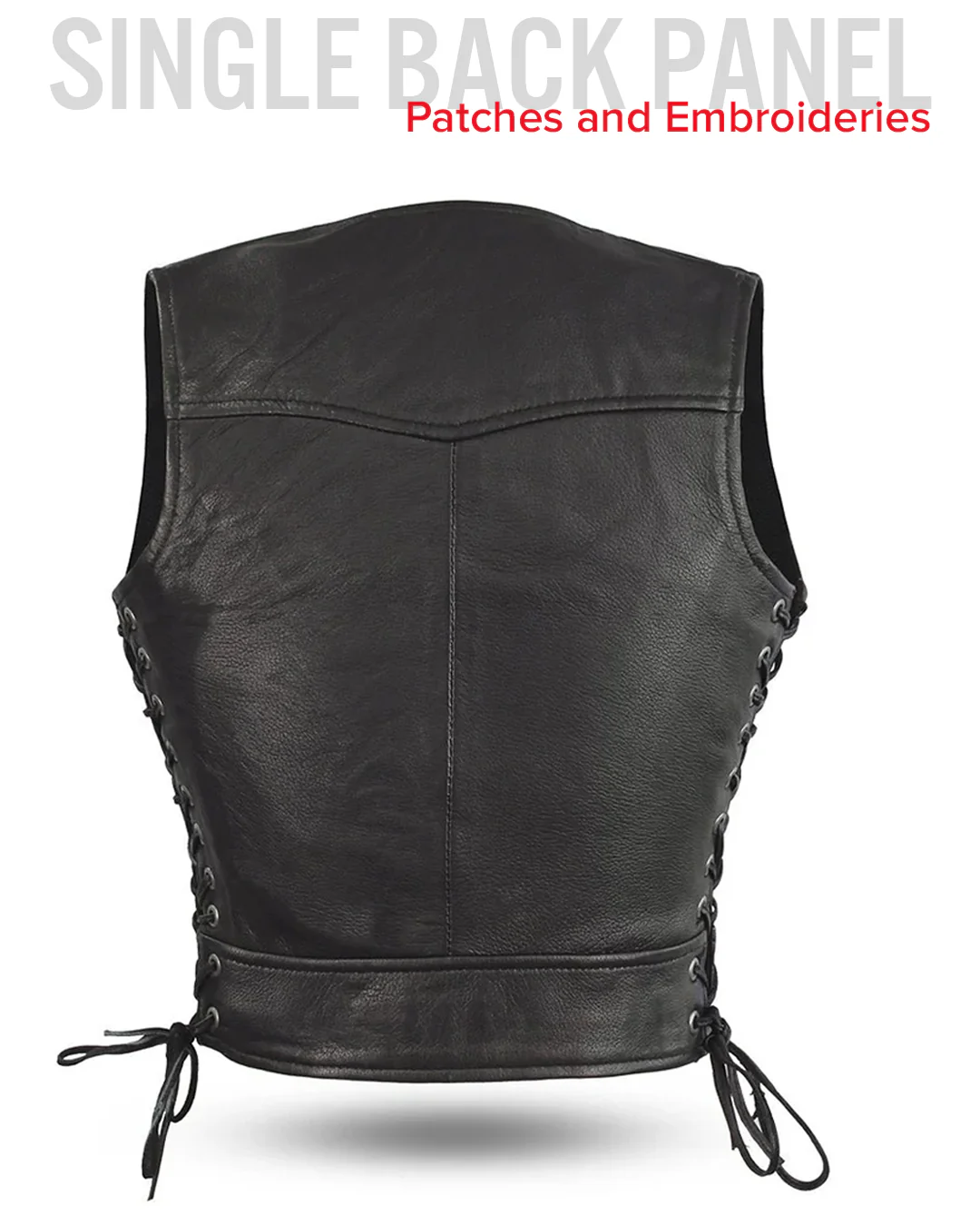 Raven Women's Motorcycle Leather Vest - Image 8