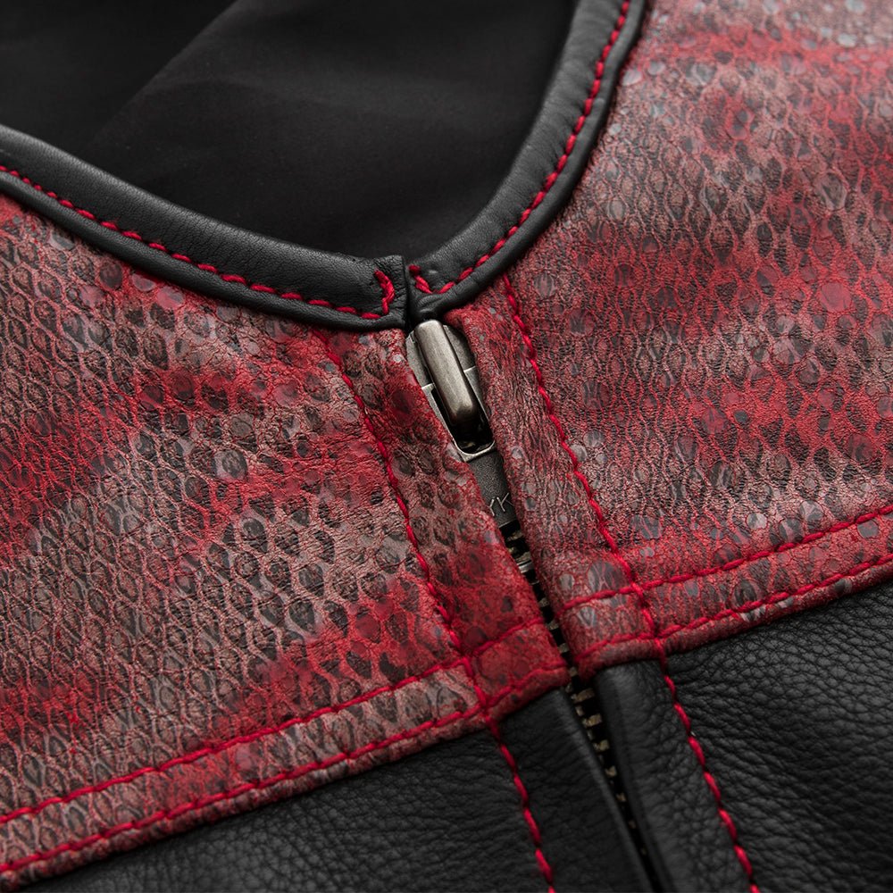 Red Racer - Men's Euro Style Leather Motorcycle Vest - Limited Edition - Image 4