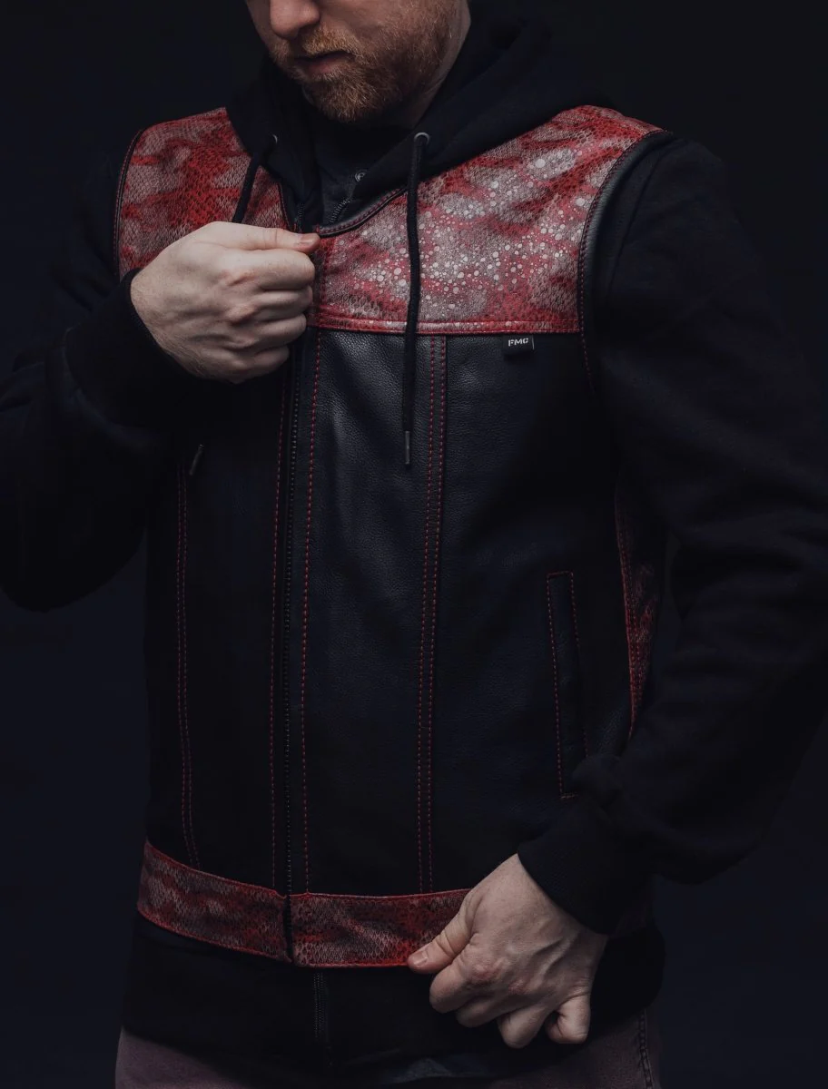 Red Racer - Men's Euro Style Leather Motorcycle Vest - Limited Edition - Image 6