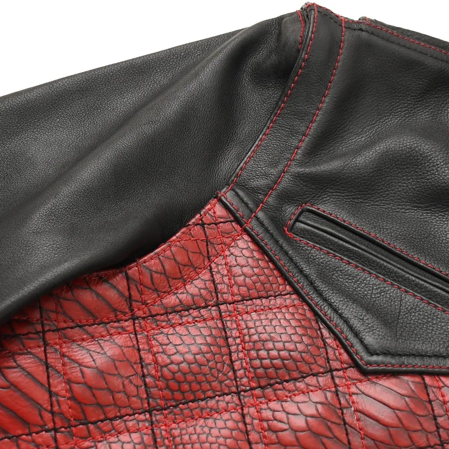Redstrike Men’s Motorcycle Leather Jacket - Image 11