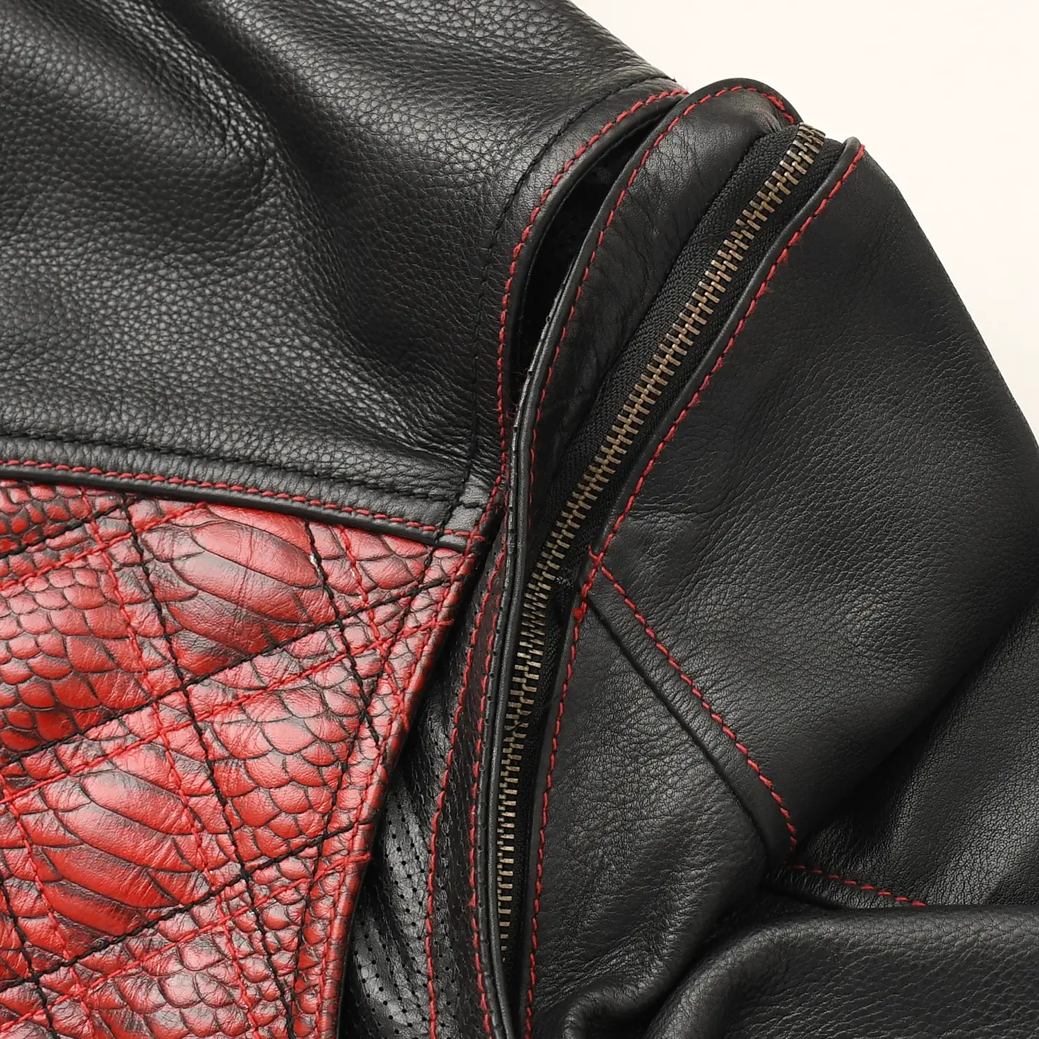 Redstrike Men’s Motorcycle Leather Jacket - Image 16