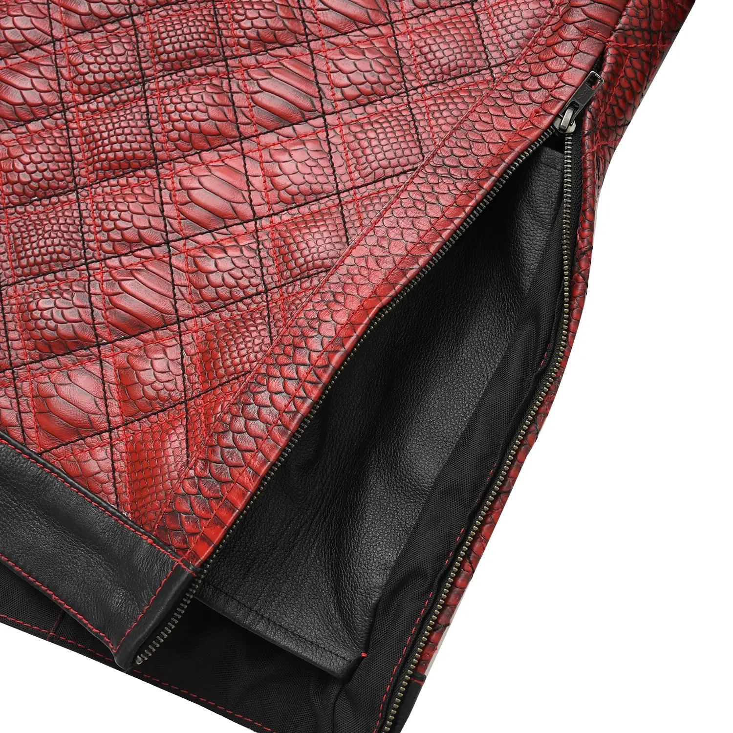 Redstrike Men’s Motorcycle Leather Jacket - Image 17