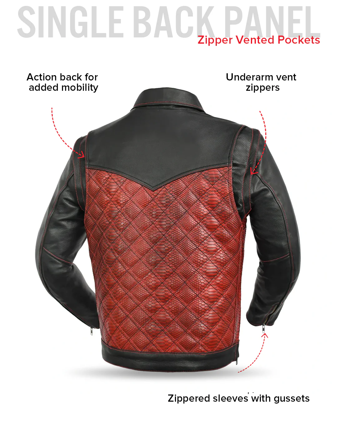 Redstrike Men’s Motorcycle Leather Jacket - Image 18