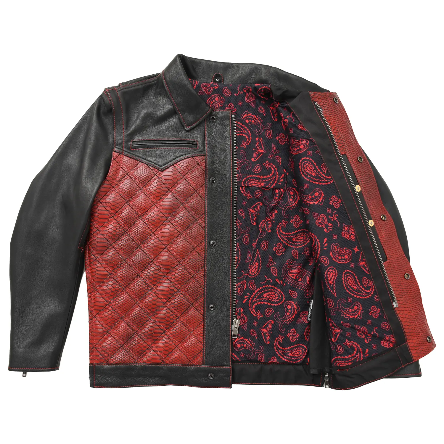 Redstrike Men’s Motorcycle Leather Jacket - Image 5