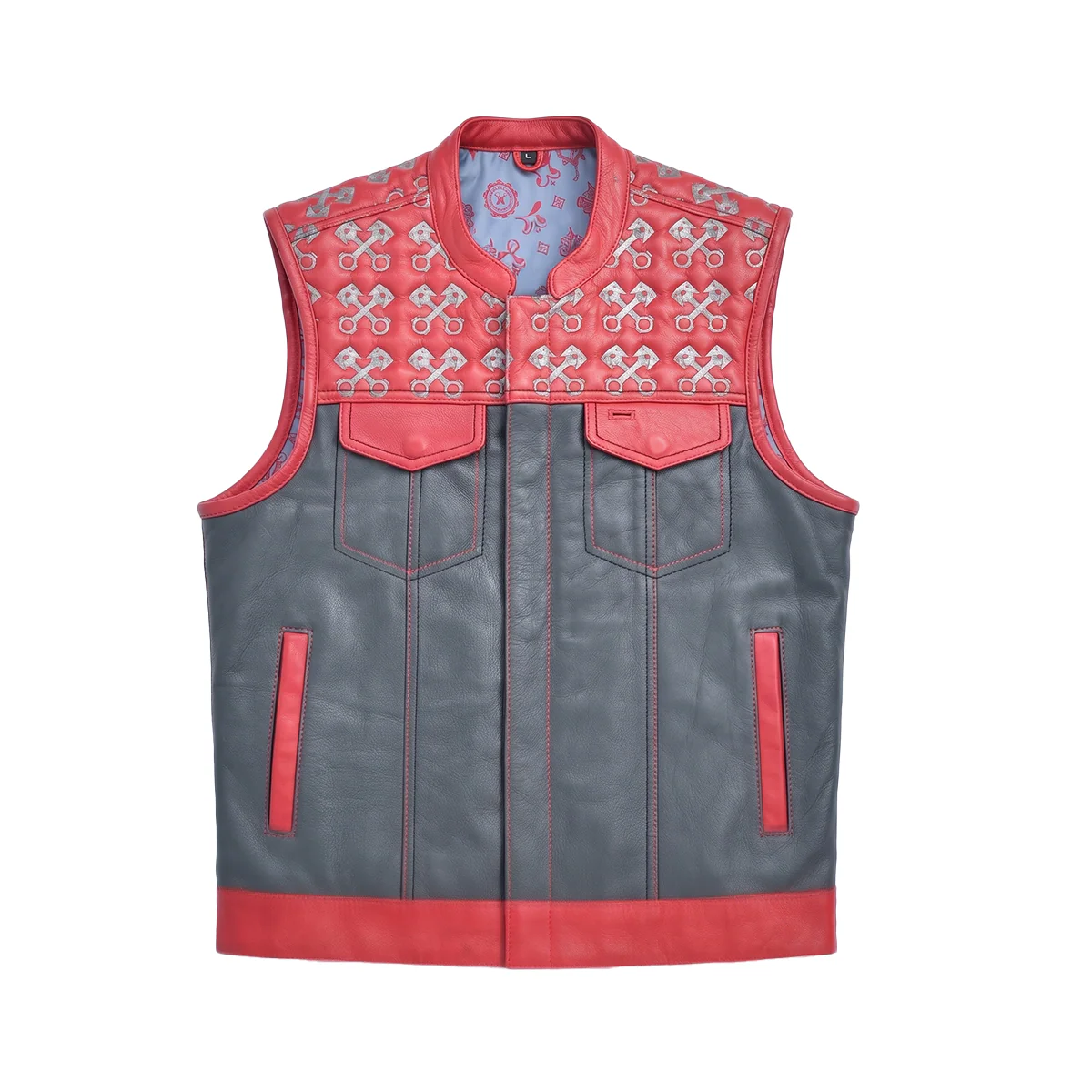 Redtop - Men’s Quilted Leather Motorcycle Vest