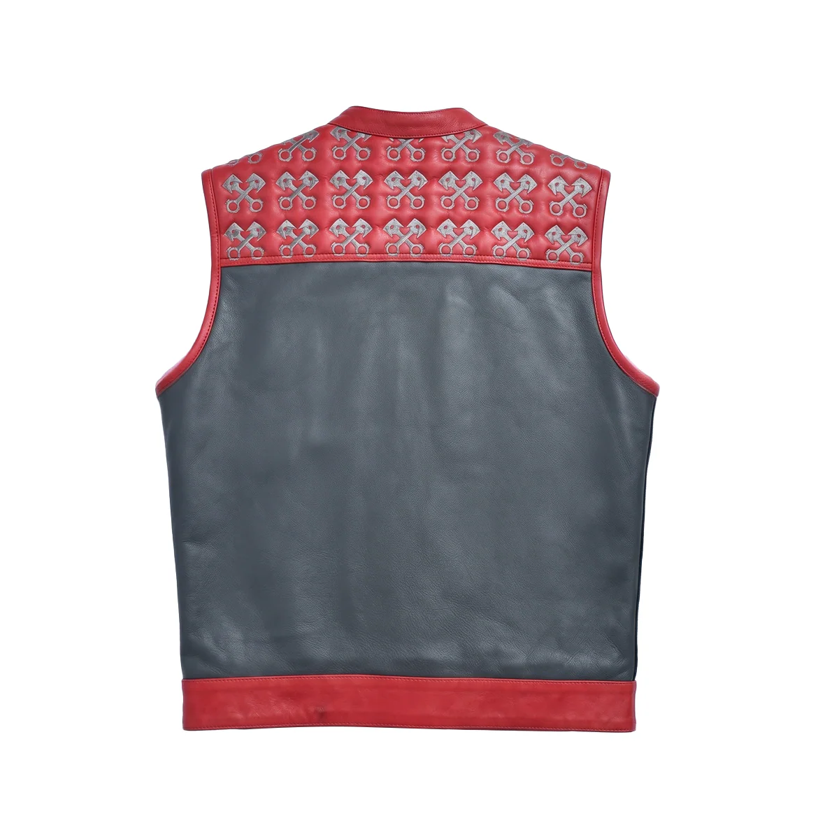 Redtop - Men’s Quilted Leather Motorcycle Vest - Image 2