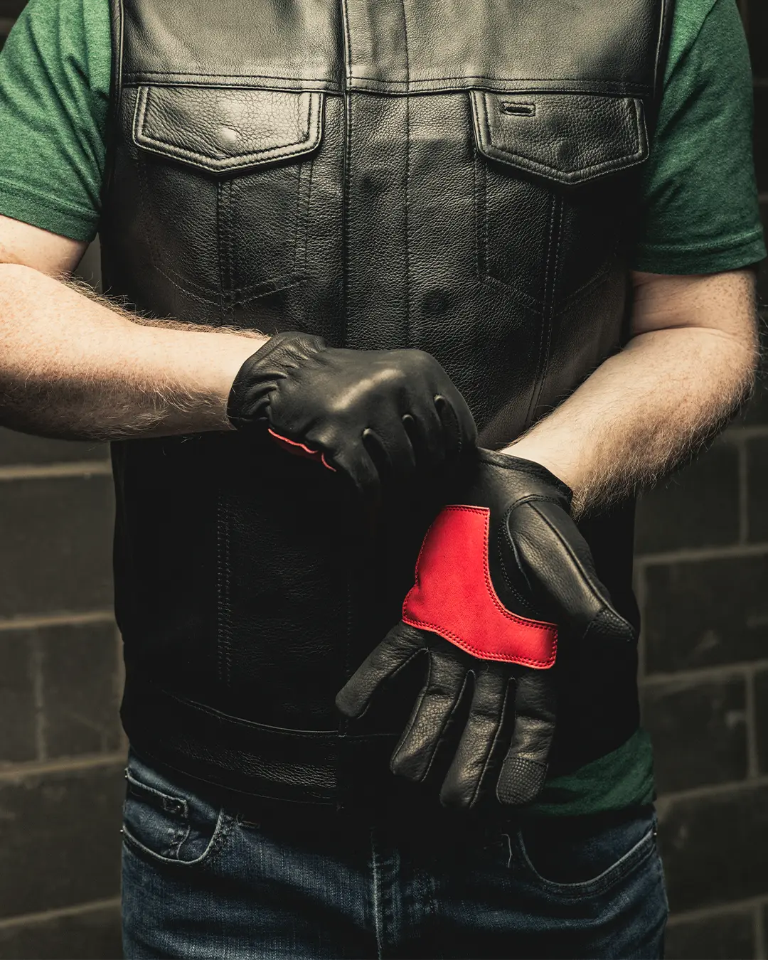 Roper DBL Palm Men's Motorcycle Leather Gloves - Image 10
