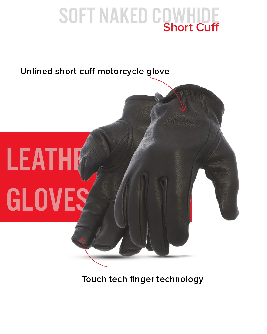 Roper Men's Motorcycle Leather Gloves - Image 18
