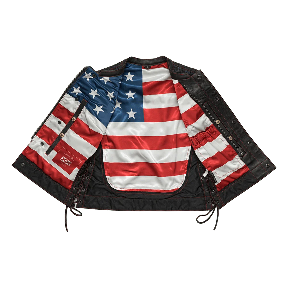 Rosie Women’s Motorcycle Leather Vest - Image 4