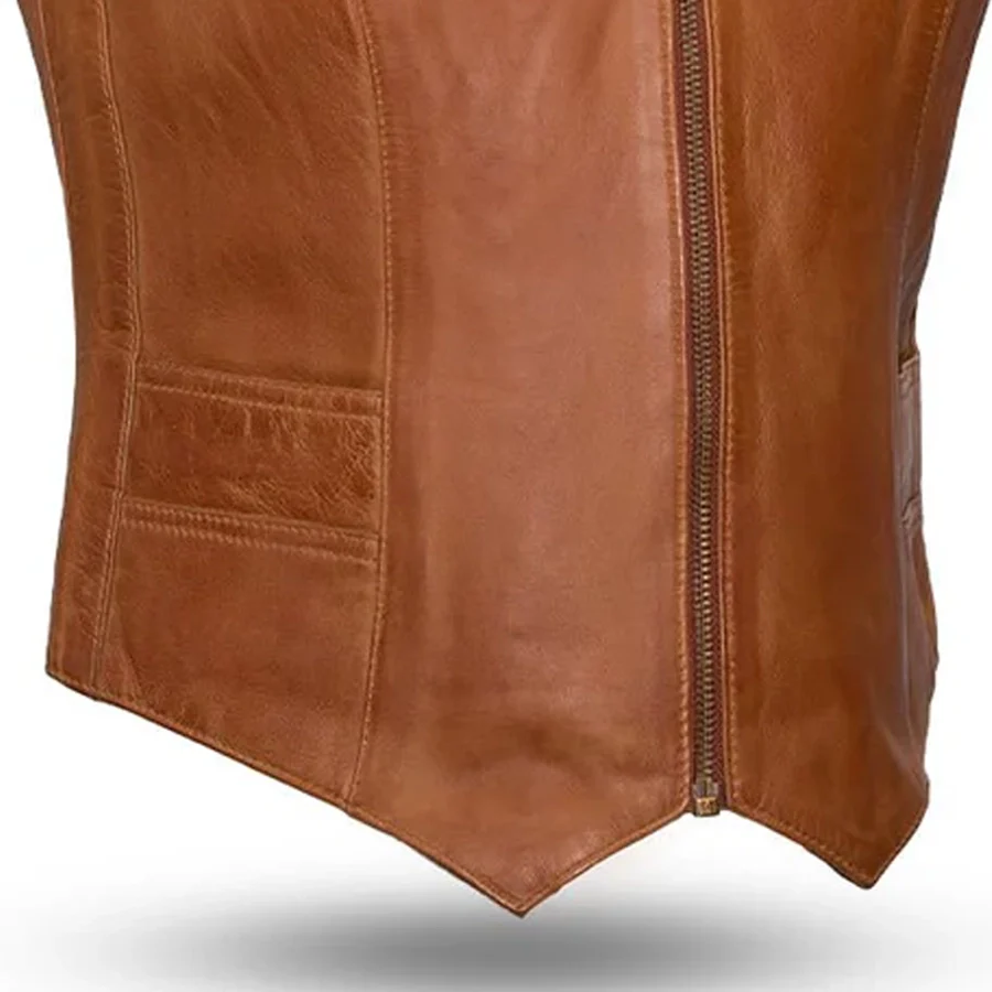 Savannah Women's Western Style Motorcycle Leather Vest - Image 10