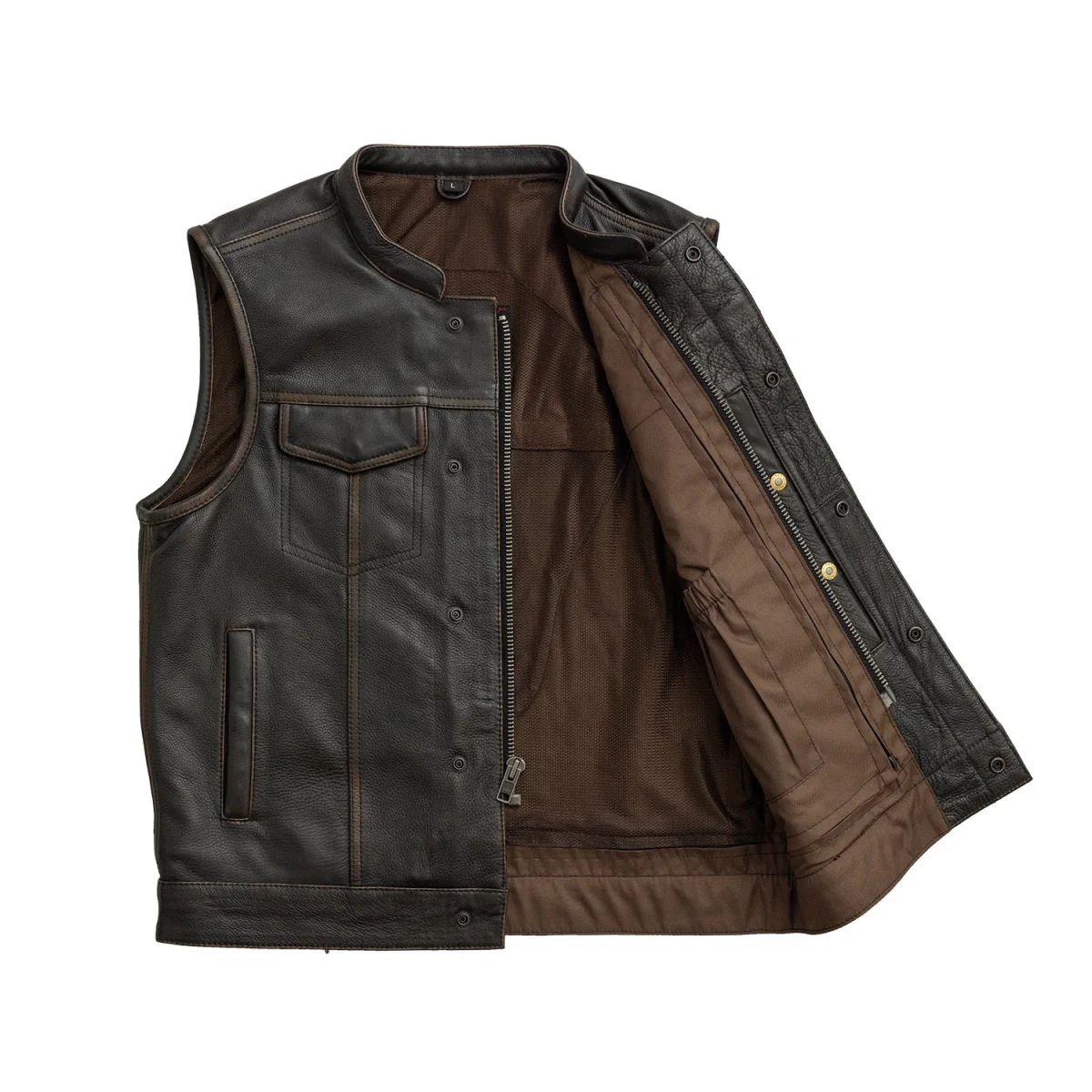 Sharp Shooter Men's Motorcycle Leather Vest - Image 23