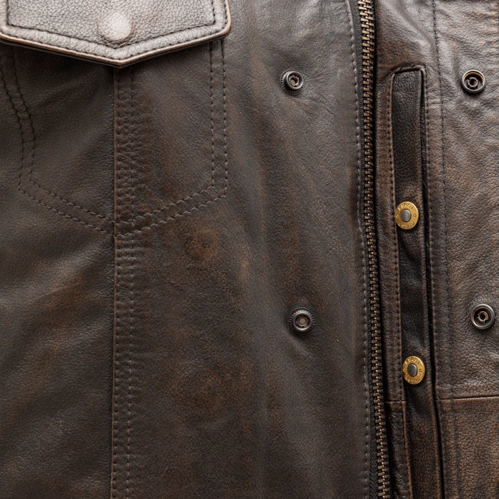 Sharp Shooter Men's Motorcycle Leather Vest - Image 9