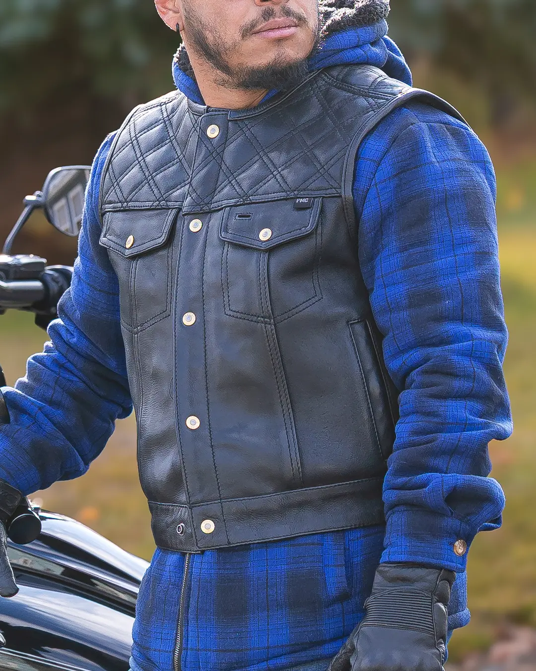 Shell Shock Men's Motorcycle Leather Vest (limited edition) - Image 10