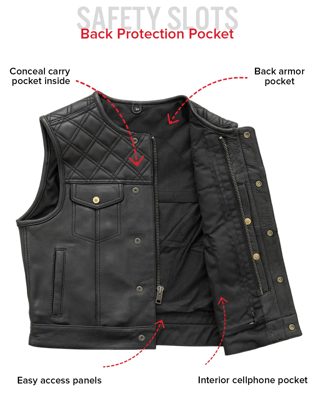 Shell Shock Men's Motorcycle Leather Vest (limited edition) - Image 8