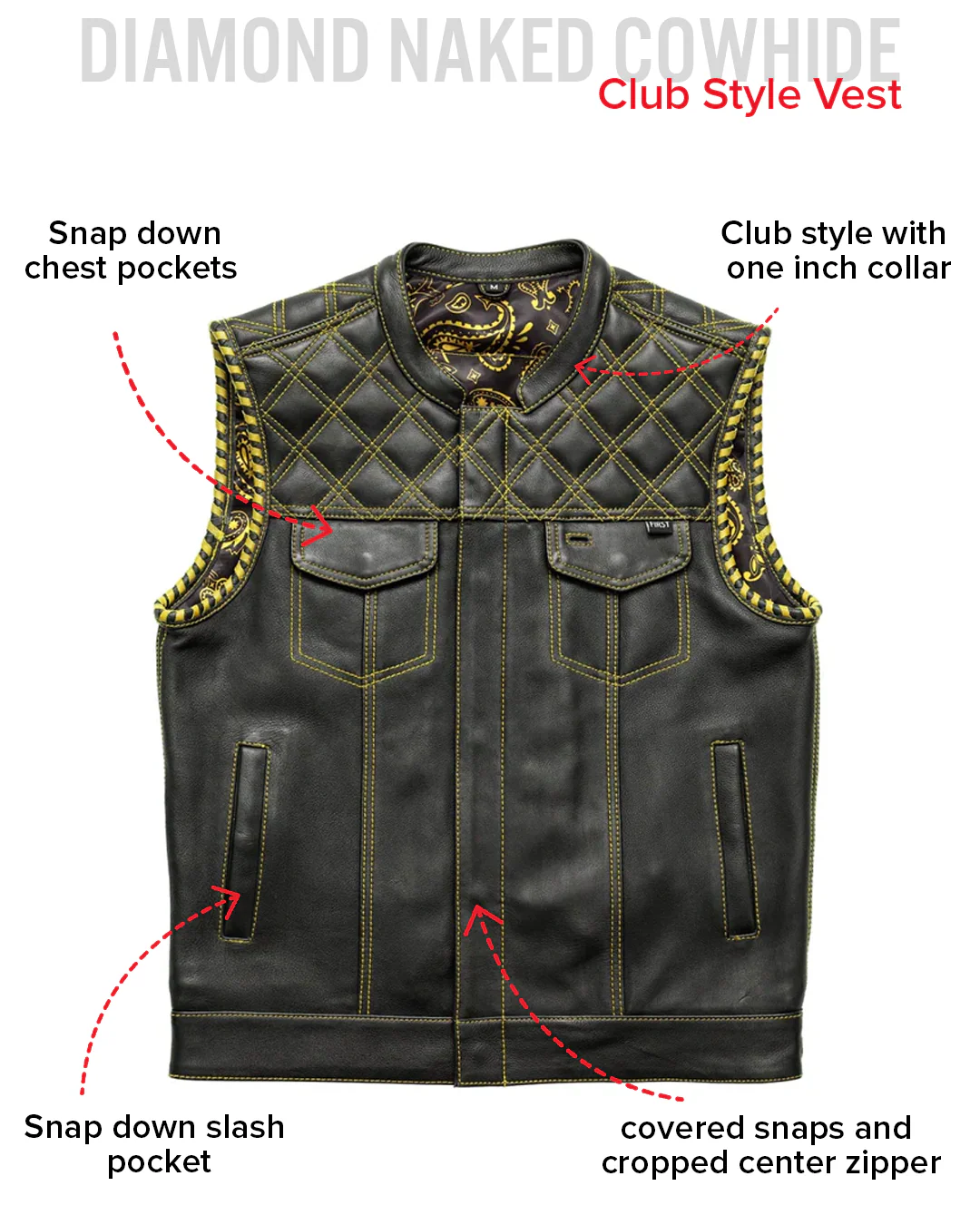 Sinister - Men's Motorcycle Leather Vest - Image 33