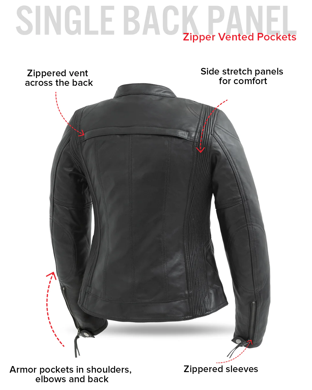 Supastar - Womens Motorcycle Leather Jacket - Image 11