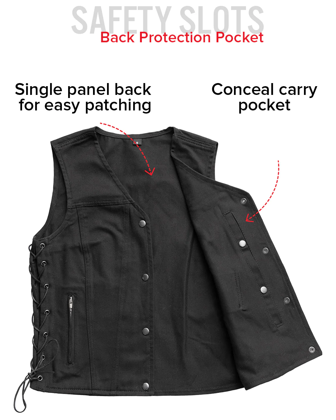Tiff Women's Motorcycle Twill Vest - Image 7