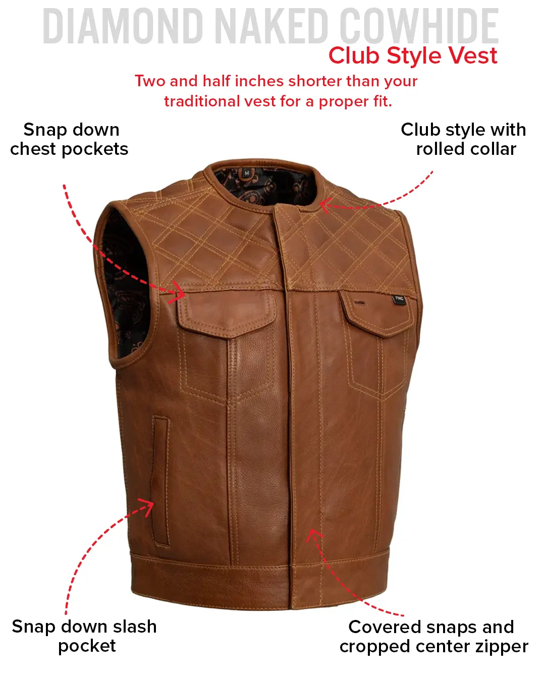 Timber Men's motorcycle leather vest (limited edition) - Image 8