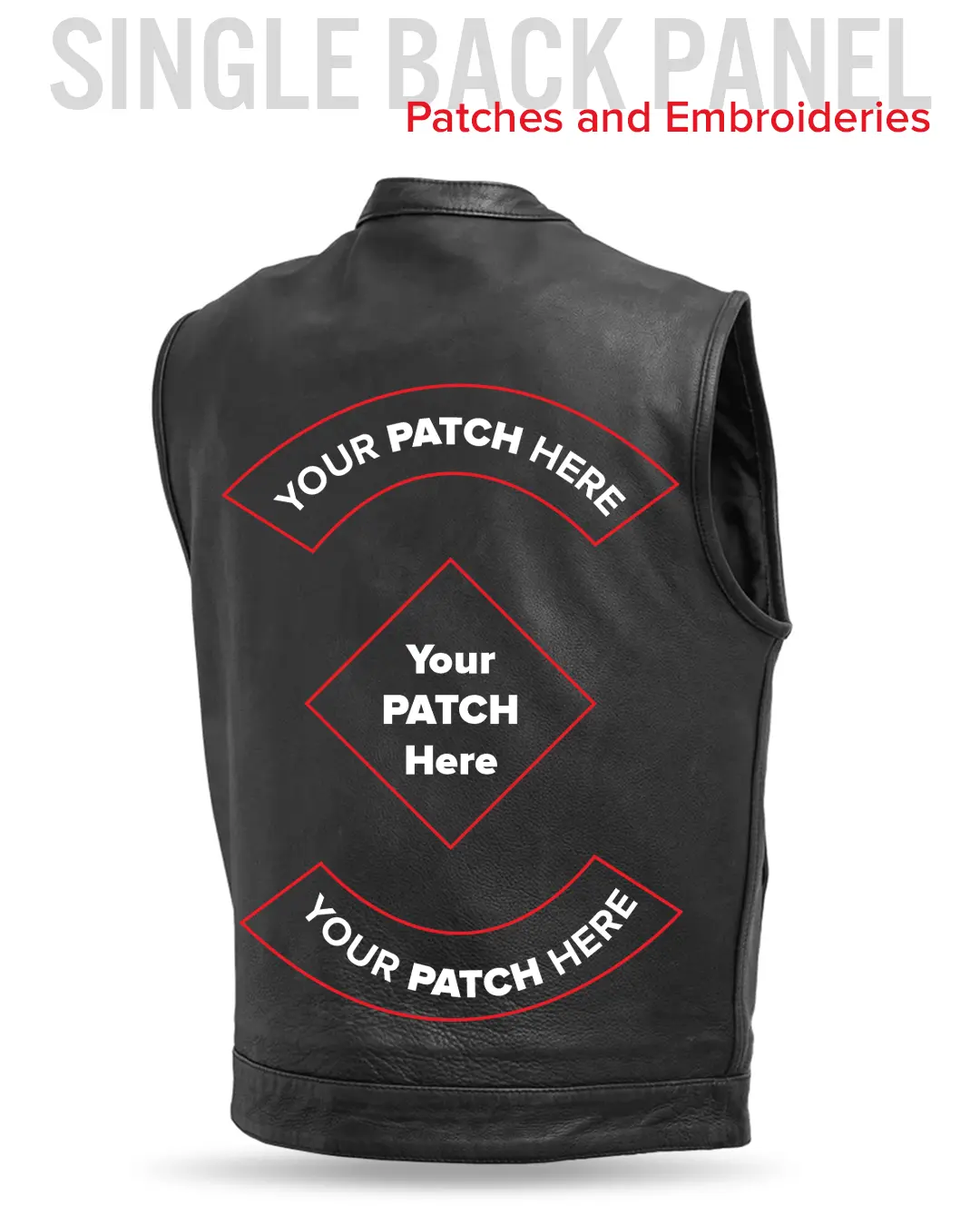 Top Rocker Men's Motorcycle Leather Vest - Image 11