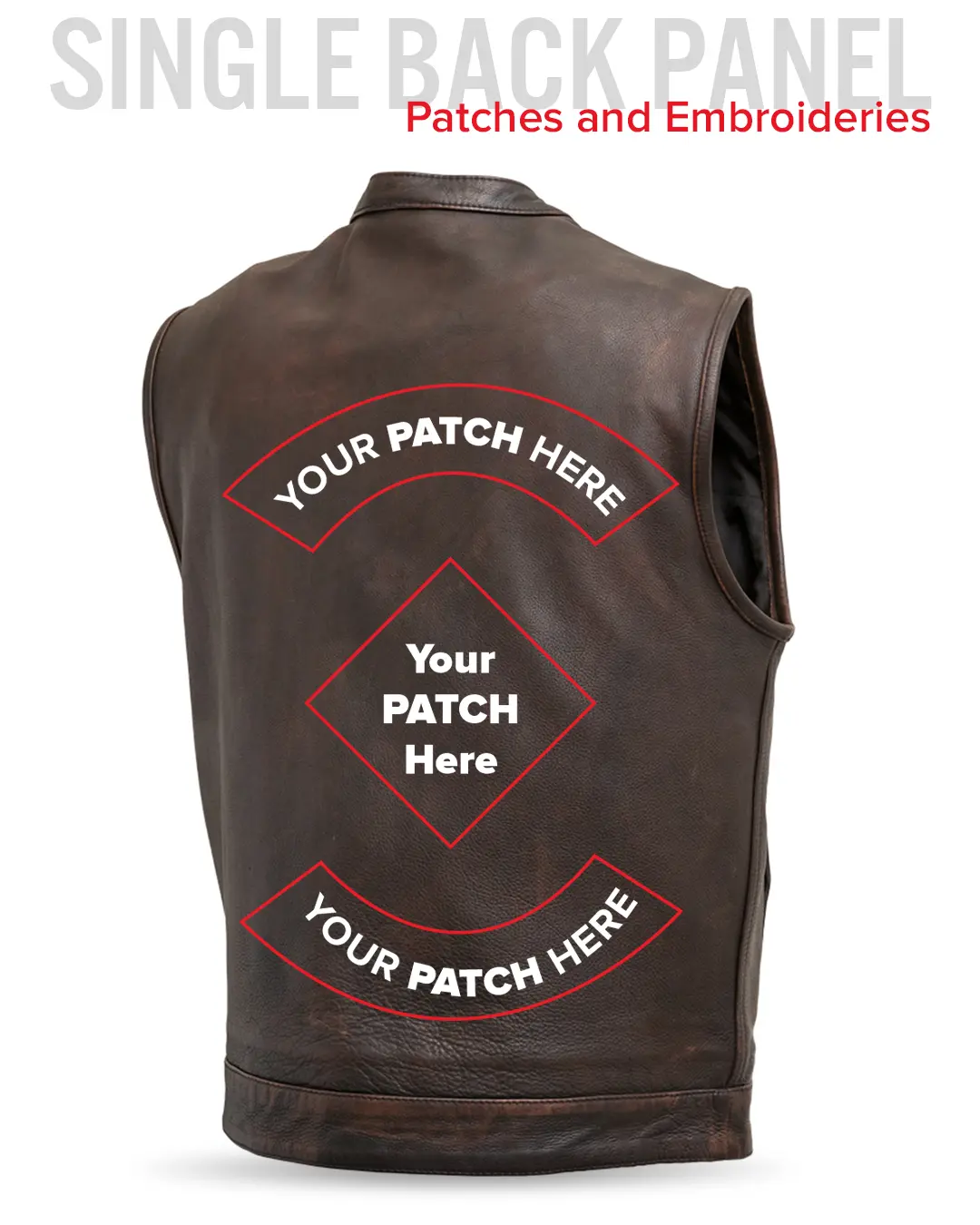 Top Rocker Men's Motorcycle Leather Vest - Image 14