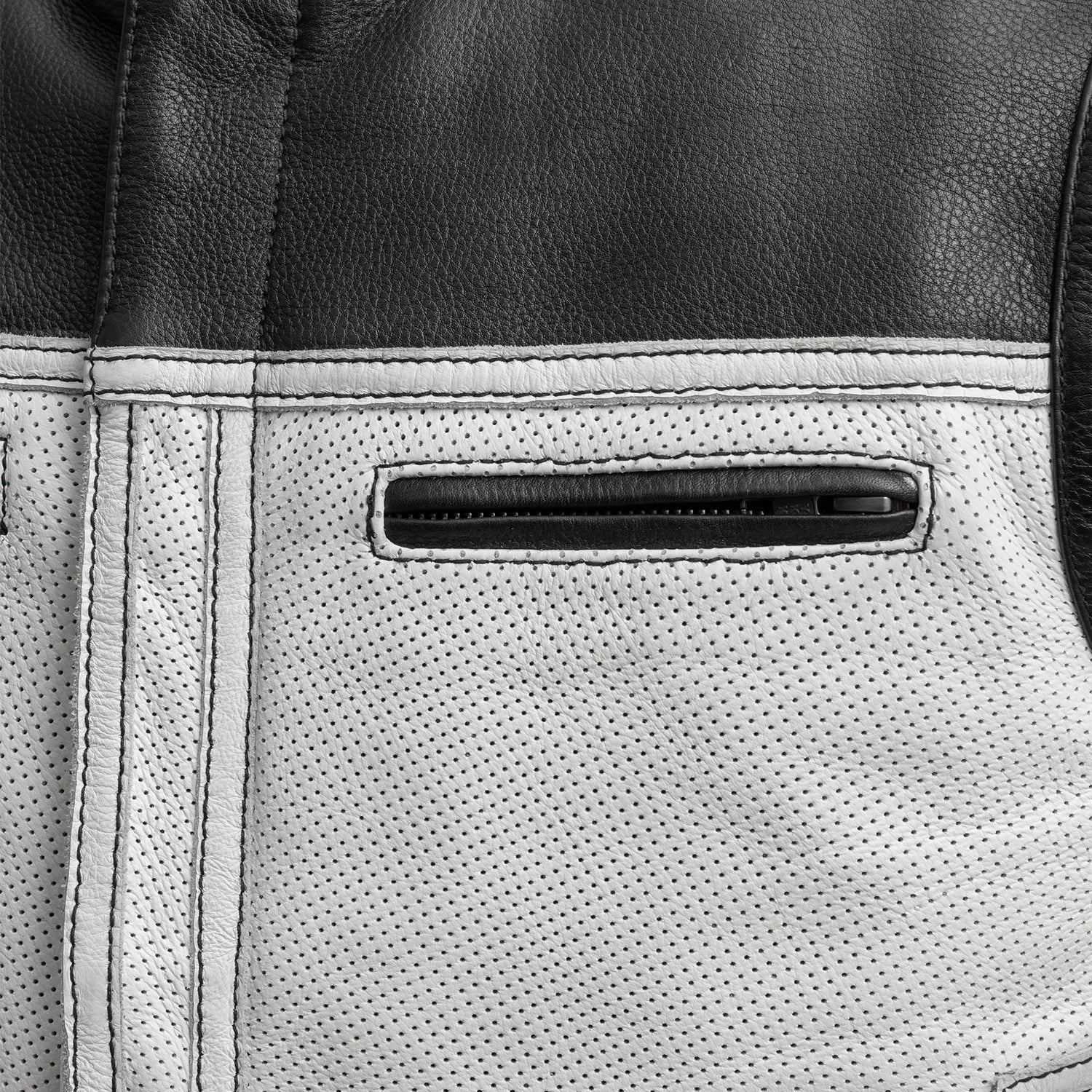 Two Tone Lowrider Perforated Men's Leather Vest - Image 8