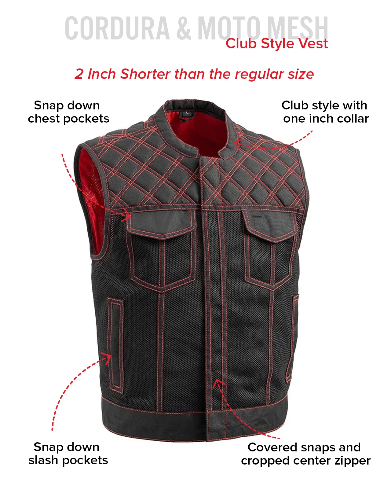 Upside Moto Mesh Men's Motorcycle Vest - Image 15