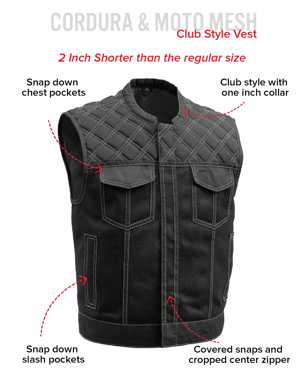 Upside Moto Mesh Men's Motorcycle Vest - Image 17
