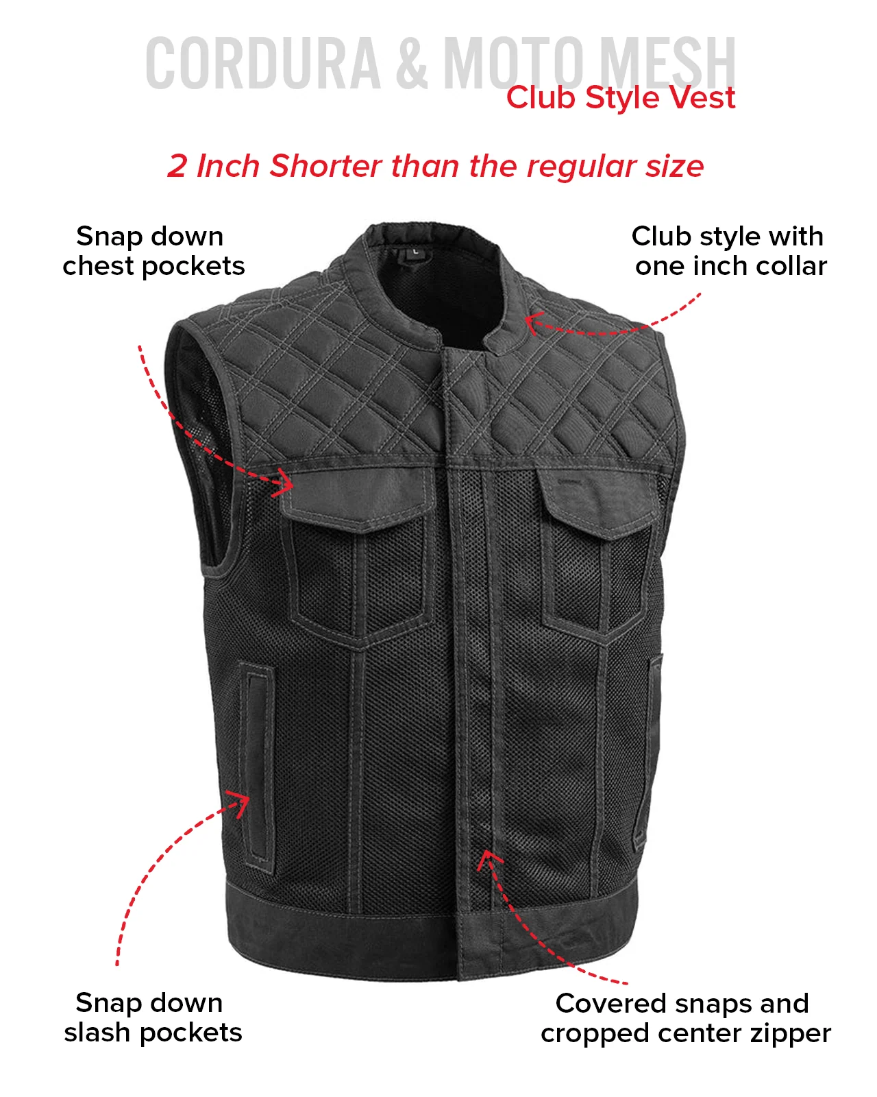 Upside Moto Mesh Men's Motorcycle Vest - Image 20
