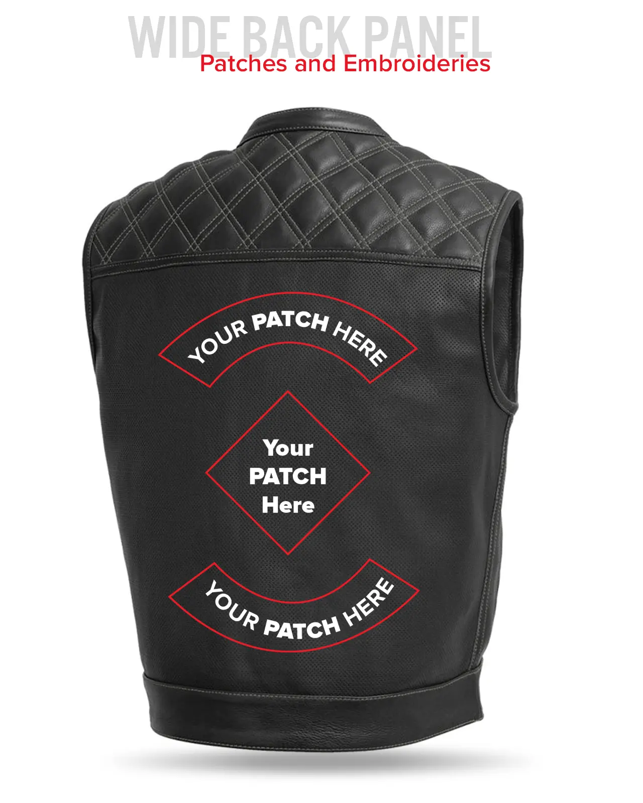 Upside Perforated Men's Club Style Leather Vest - Image 20